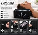 Iconix Ergonomic Eyelash Extension Pillow with Tool Pockets – Black