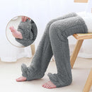 Fluffy Thigh High Leg Warmer Socks - Grey