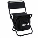 Foldable Cooler Chair for Camping, Fishing & Outdoor - Black