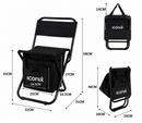 Foldable Cooler Chair for Camping, Fishing & Outdoor - Black