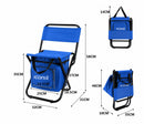 Foldable Cooler Chair for Camping, Fishing & Outdoor - Blue
