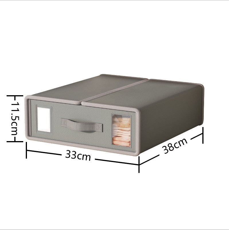 Foldable Fabric Cupboard Storage Organiser Box with Front Window & Handle