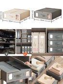 Foldable Fabric Cupboard Storage Organiser Box with Front Window & Handle