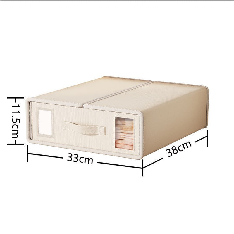 Foldable Fabric Cupboard Storage Organiser Box with Front Window & Handle