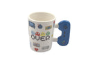 "Game Over" Retro Gamer Mug with Blue Game Controller Handle