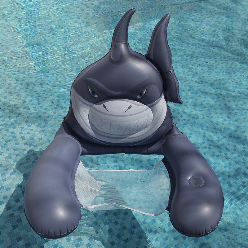 Happy Shark Inflatable Pool Float and Lounger