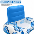 Head & Footrest Inflatable Pool Lounger with Cup Holders – Blue Leaf