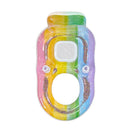 Head & Footrest Inflatable Pool Lounger with Cup Holders – Rainbow