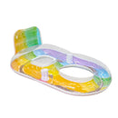 Head & Footrest Inflatable Pool Lounger with Cup Holders – Rainbow