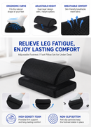 Iconix Ergonomic Adjustable Footrest Pillow with High-density foam support