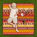 Water Resistant Picnic Blanket 200x200cm Foldable Beach Mat - African Safari