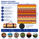 Water Resistant Picnic Blanket 200x200cm Foldable Beach Mat - African Safari