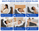 Iconix Reading Pillow with Back Support, Bed Wedge & Pocket