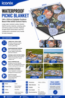 Water Resistant Picnic Blanket 148x200cm Foldable Beach Mat - Floral Protea
