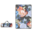 Water Resistant Picnic Blanket 148x200cm Foldable Beach Mat - Floral Protea
