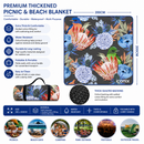 Water Resistant Picnic Blanket 200x200cm Foldable Beach Mat - Floral Protea