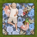 Water Resistant Picnic Blanket 200x200cm Foldable Beach Mat - Floral Protea