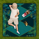 Water Resistant Picnic Blanket 200x200cm Foldable Beach Mat - Gold Leaf Geometric