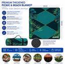 Water Resistant Picnic Blanket 200x200cm Foldable Beach Mat - Gold Leaf Geometric
