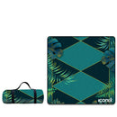 Water Resistant Picnic Blanket 200x200cm Foldable Beach Mat - Gold Leaf Geometric