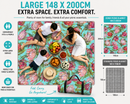 Water Resistant Picnic Blanket 148x200cm Foldable Beach Mat - Pink Protea