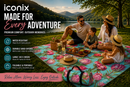 Water Resistant Picnic Blanket 148x200cm Foldable Beach Mat - Pink Protea