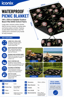 Water Resistant Picnic Blanket 148x200cm Foldable Beach Mat - Protea Beauty
