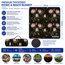 Water Resistant Picnic Blanket 200x200cm Foldable Beach Mat - Protea Beauty