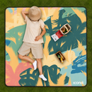 Water Resistant Picnic Blanket 200x200cm Foldable Beach Mat - Summer Palm