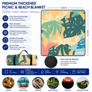 Water Resistant Picnic Blanket 200x200cm Foldable Beach Mat - Summer Palm