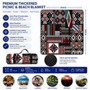 Water Resistant Picnic Blanket 200x200cm Foldable Beach Mat - Tribal Mosaic