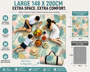 Water Resistant Picnic Blanket 148x200cm Foldable Beach Mat - Tropical