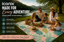 Water Resistant Picnic Blanket 148x200cm Foldable Beach Mat - Tropical