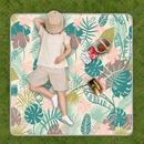 Water Resistant Picnic Blanket 200x200cm Foldable Beach Mat - Tropical