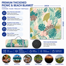 Water Resistant Picnic Blanket 200x200cm Foldable Beach Mat - Tropical