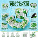 Inflatable Pool Lounger with Backrest & Armrests - Green Leaf