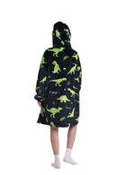 Kids Plush Oversized Blanket Hoodie with Sleeves – Dino World