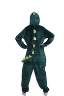 Kids Winter Green Dinosaur Onesie with Zip