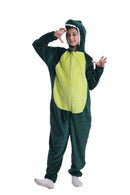 Kids Winter Green Dinosaur Onesie with Zip