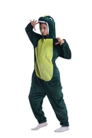 Kids Winter Green Dinosaur Onesie with Zip