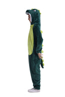 Kids Winter Green Dinosaur Onesie with Zip