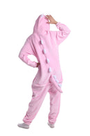 Kids Winter Pink Dinosaur Onesie with Zip