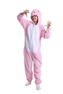 Kids Winter Pink Dinosaur Onesie with Zip