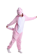 Kids Winter Pink Dinosaur Onesie with Zip