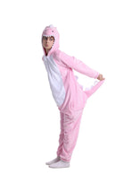 Kids Winter Pink Dinosaur Onesie with Zip