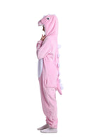 Kids Winter Pink Dinosaur Onesie with Zip
