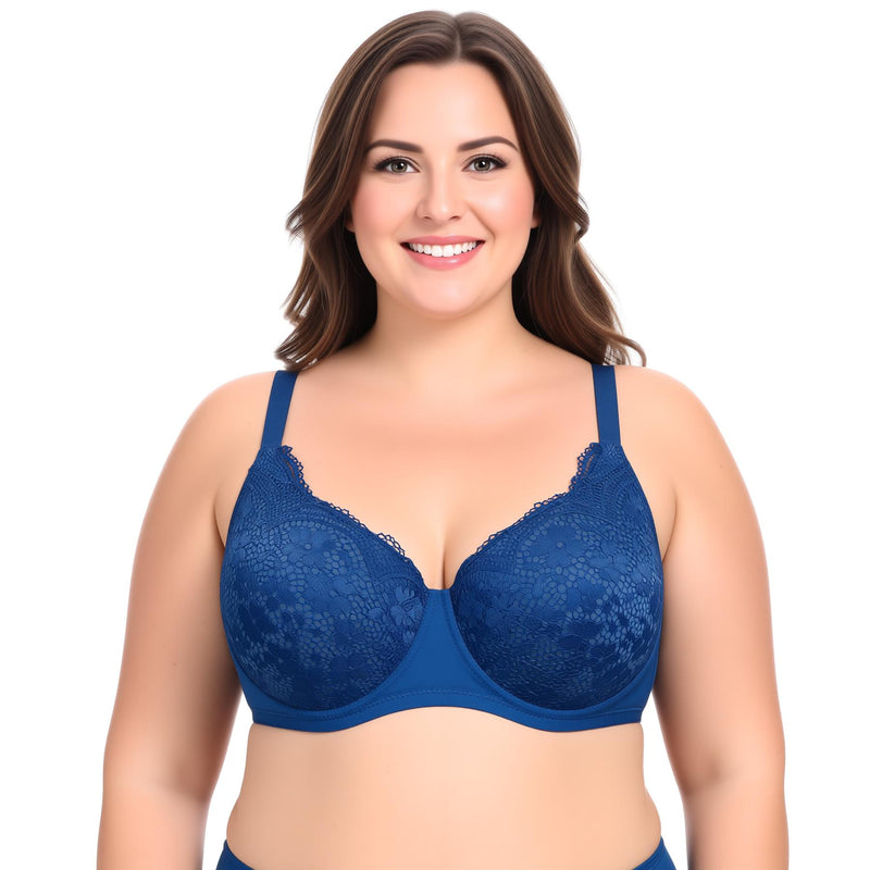 Pack of 6 Colour Wired Lace Bra's - 3903