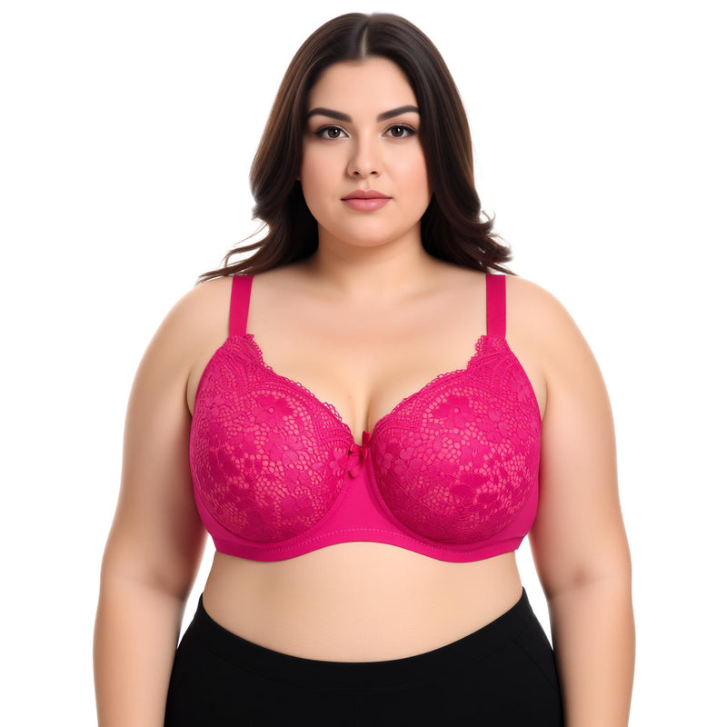 Pack of 6 Colour Wired Lace Bra's - 3903