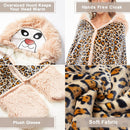 Animal Fluffy Fleece Unisex Hooded Blankets - Leopard