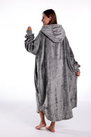 Light Grey Oversized Floor-Length Body Blanket Hoodie
